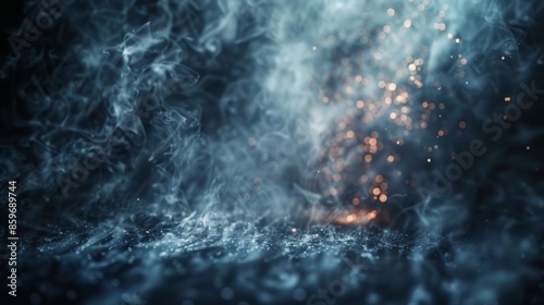 An abstract image capturing a blend of smoke and glowing sparks, creating an ethereal and mystical visual display that evokes a sense of wonder and magic.