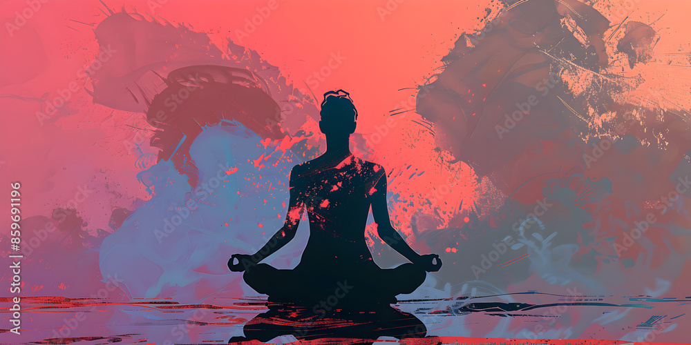 Digital art of a person in meditation.
Digital art of a person in meditation.