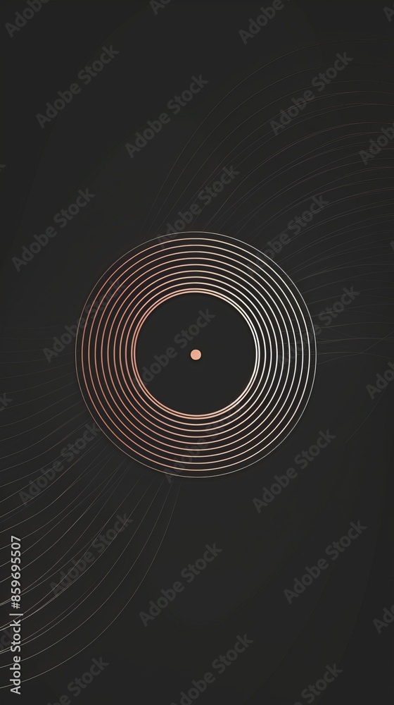 Black background with a single, small, rose gold circle in the middle. ,Dark Color light ,vectorline design , illustration , Mobile Wallpaper Black background with a single, small, rose gold circle in the middle. ,Dark Color light ,vectorline design , illustration , Mobile Wallpaper