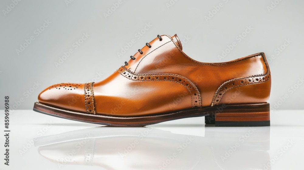 Fashionable men s classic leather shoes with space for text Fashionable men s classic leather shoes with space for text