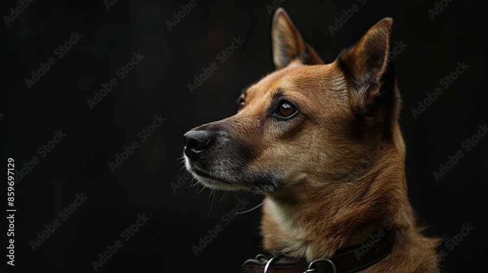a dog with a dog collar a dog with a dog collar