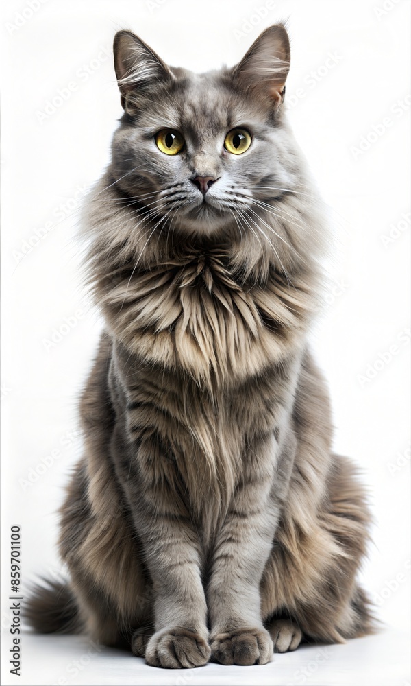 Obraz premium Cute Nebelung cat isolated on a white background 
