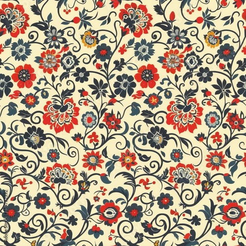 Colorful sugar skulls and flowers seamless pattern for vibrant and eye catching designs