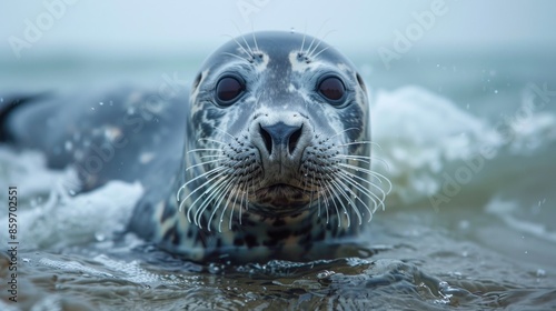 A Seal Peering Through the Water