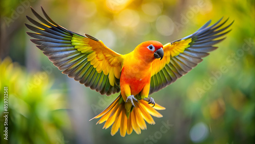 sun conure free flying parrot 