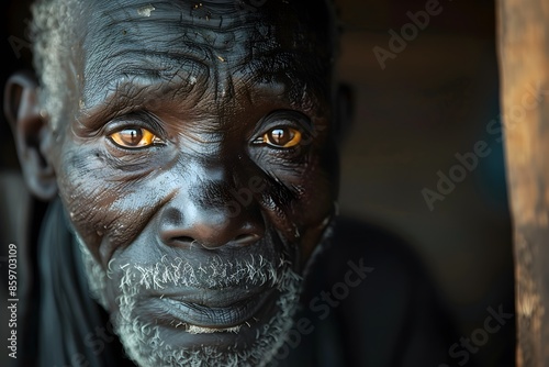 Poignant Portrait of a Man with Thoughtful Expression in South Sudan