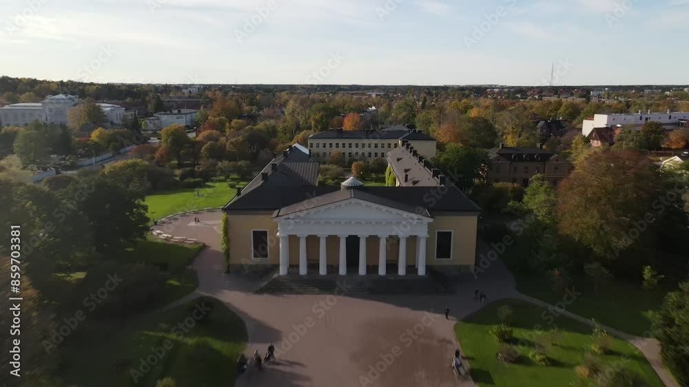 Aerial video of the Botanical Gardens in Uppsala Castle, Sweden Aerial video of the Botanical Gardens in Uppsala Castle, Sweden