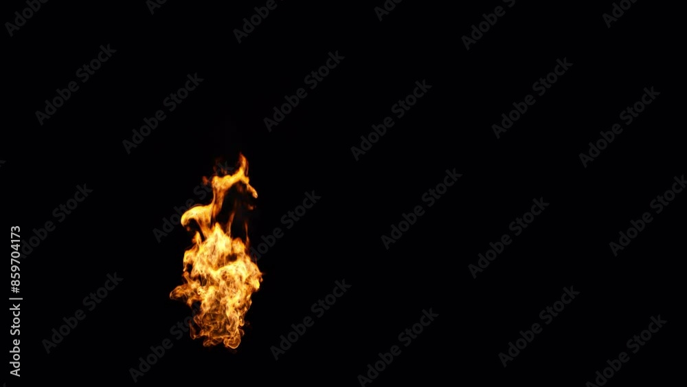 Perfectly looping realistic flames with smoke, frame left, with ALPHA CHANNEL for transparent background, 4k 30p, perfect for tough jobs and video games