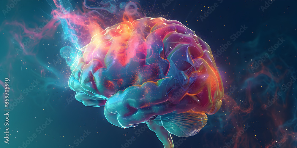 Abstract digital art of a human brain.
Abstract digital art of a human brain.