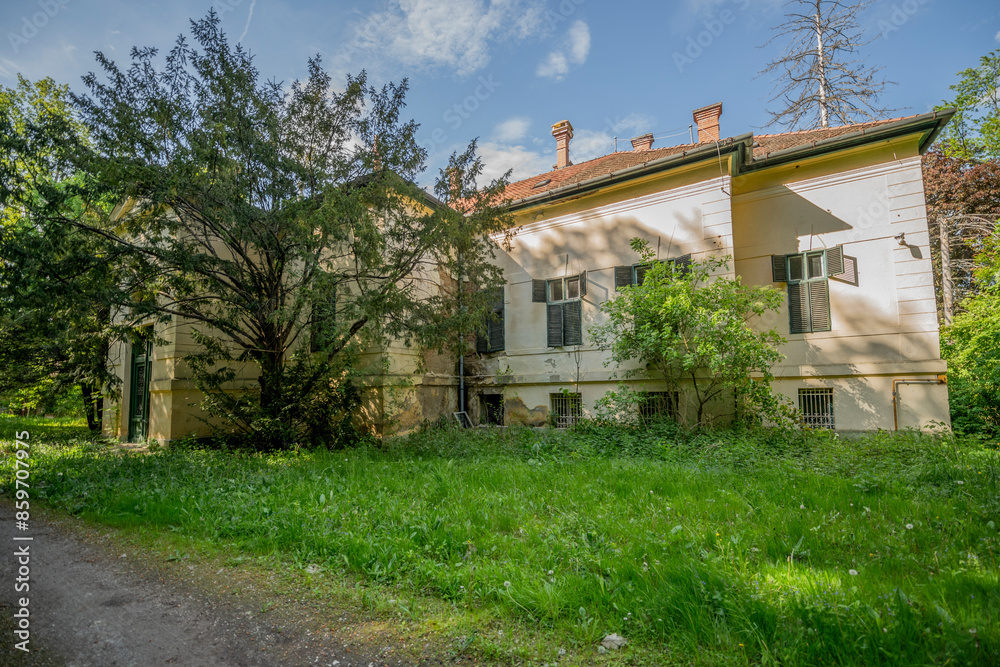 Old historic haunted orphanage in an abandoned palace in Hungary Old historic haunted orphanage in an abandoned palace in Hungary