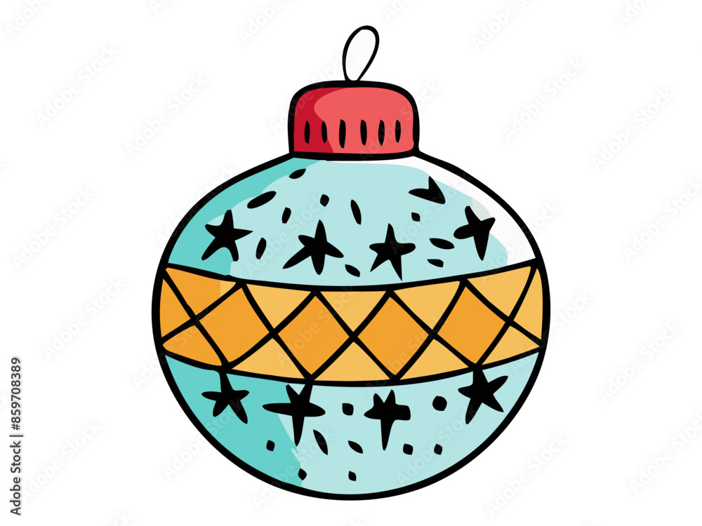 Hand-drawn Christmas ornament isolated on a white background. Concept of holiday decor, festive illustration, minimalist style, winter decoration. Print design element. Hand-drawn Christmas ornament isolated on a white background. Concept of holiday decor, festive illustration, minimalist style, winter decoration. Print design element.