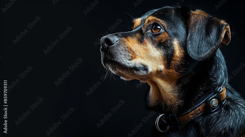 a dog with a dog collar a dog with a dog collar