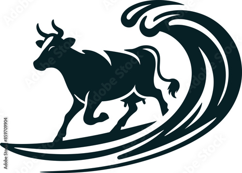 Surfing Cow