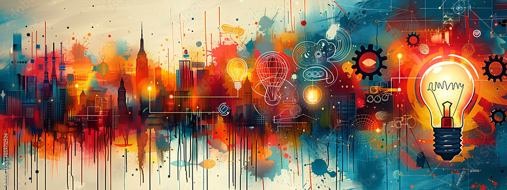 custom made wallpaper toronto digitalDesign art concept abstract contemporary modern background business graphic idea. Work concept art design retro office poster icon hand team success digital ad artwork visual technology research job.