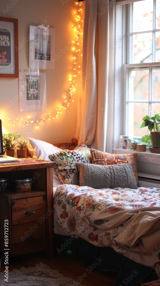 Fototapeta premium Cozy Haven: Realistic Tips for Student Living Spaces