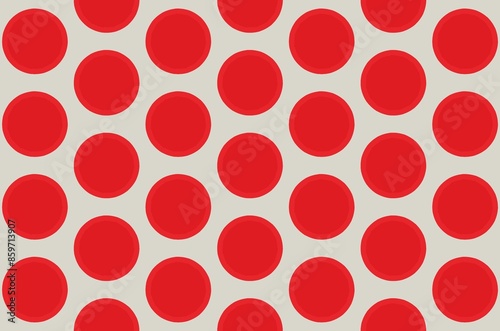 A big red polka dot pattern on a white background