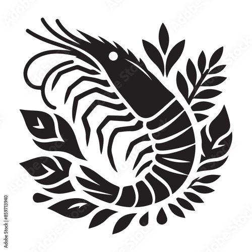 Prawns vector silhouette