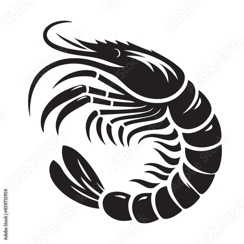 Prawns vector silhouette