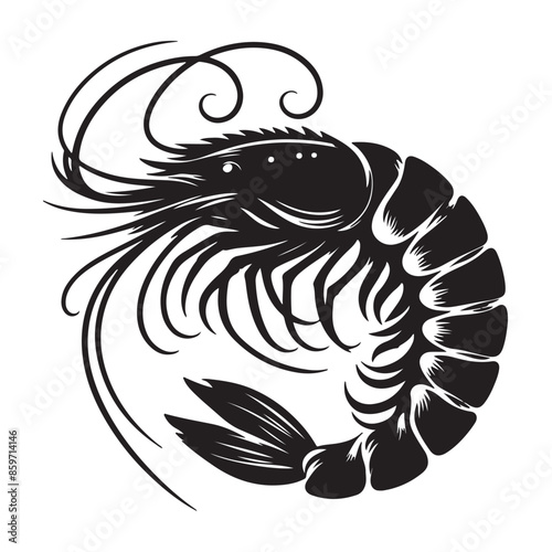 Prawns vector silhouette