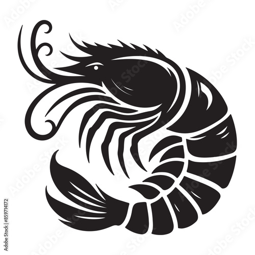 Prawns vector silhouette