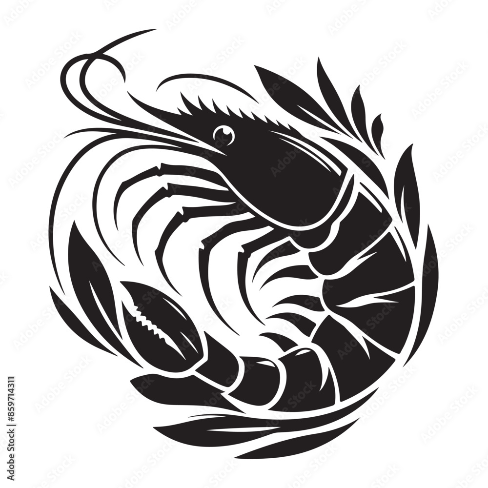 Prawns vector silhouette Prawns vector silhouette