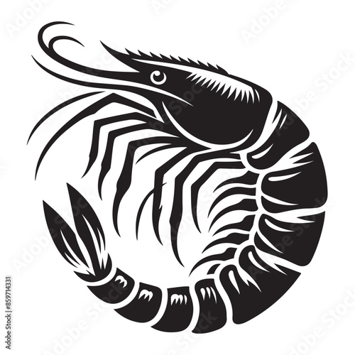 Prawns vector silhouette