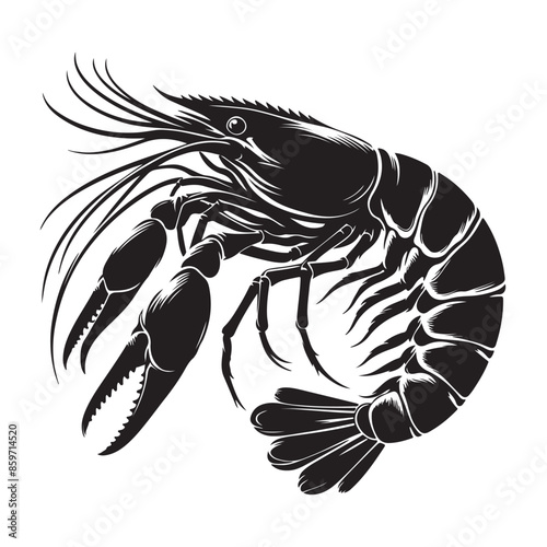 Prawns vector silhouette