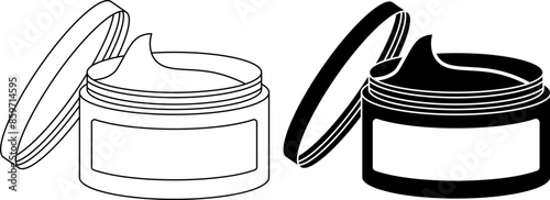 side view face cream icon set