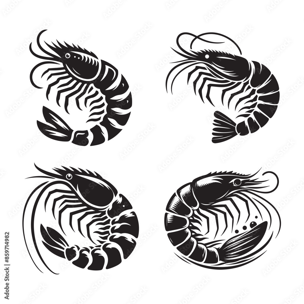 Prawns vector silhouette Prawns vector silhouette