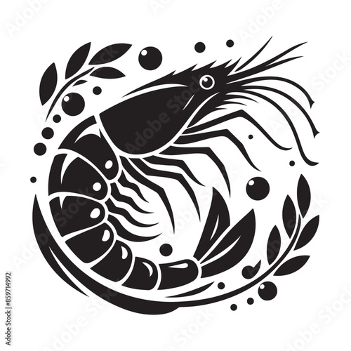 Prawns vector silhouette