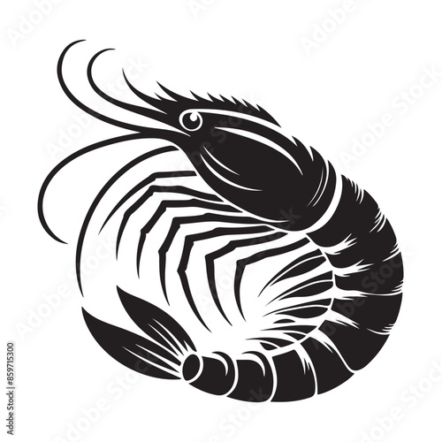 Prawns vector silhouette