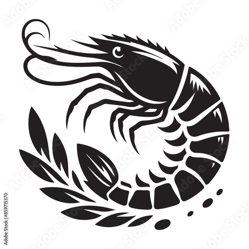 Prawns vector silhouette