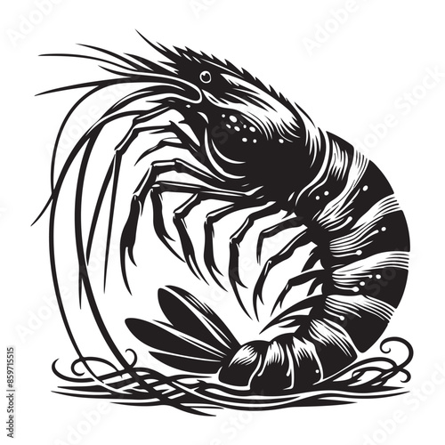 Prawns vector silhouette