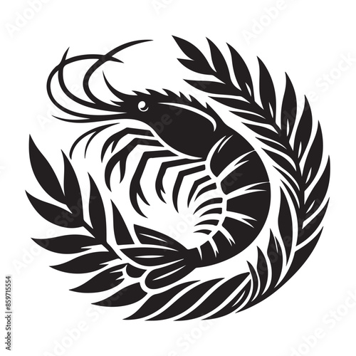 Prawns vector silhouette