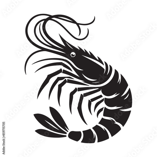 Prawns vector silhouette