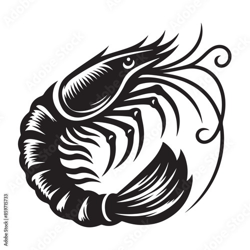 Prawns vector silhouette