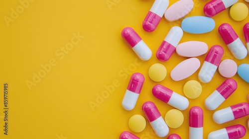 Doxepin medication tablets with space for text Healthcare ideas