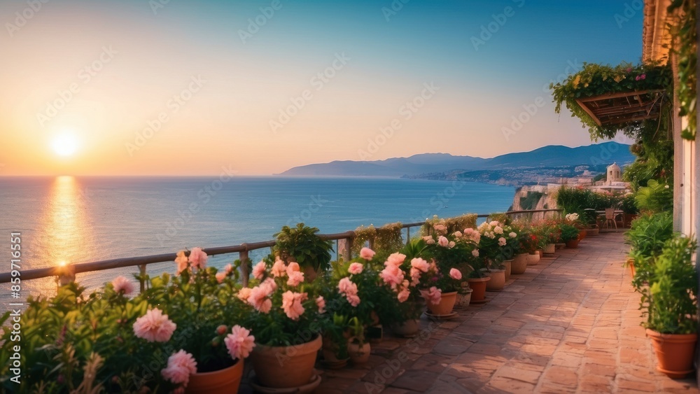 Naklejka premium Modern summer garden