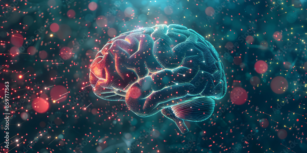 Artistic rendering of a human brain with neural networks.
Artistic rendering of a human brain with neural networks.