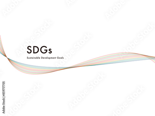 SDGsカラーの曲線フレーム　あしらい