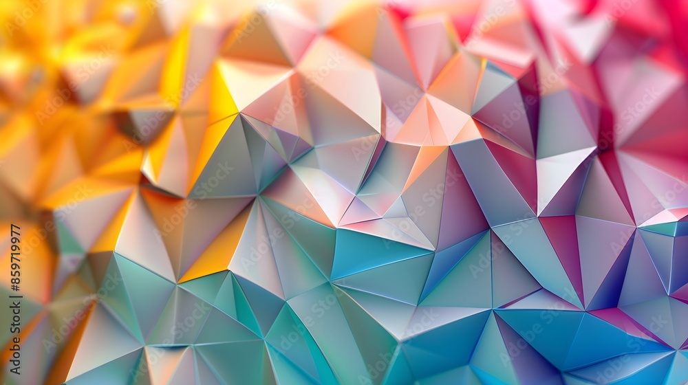 Multicolored geometric polyhedral background Multicolored geometric polyhedral background