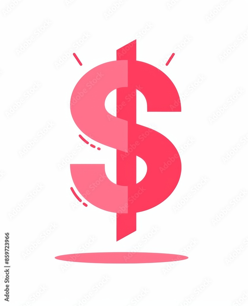 Obraz premium A simple icon of an arrow pointing down with the dollar sign inside