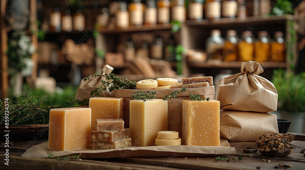 Handmade soap with spices and herbs. Handmade soap with spices and herbs.