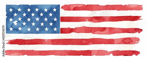Wallpaper Mural American Flag in Red, White, and Blue Crayon Style Torontodigital.ca