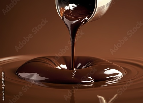 Obraz na płótnie melted chocolate dripping food w salonie