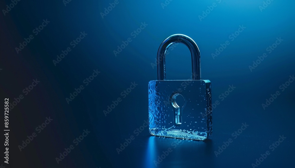 Fototapeta premium A razor-sharp photo capturing a digital padlock, symbolizing cutting-edge cyber security measures