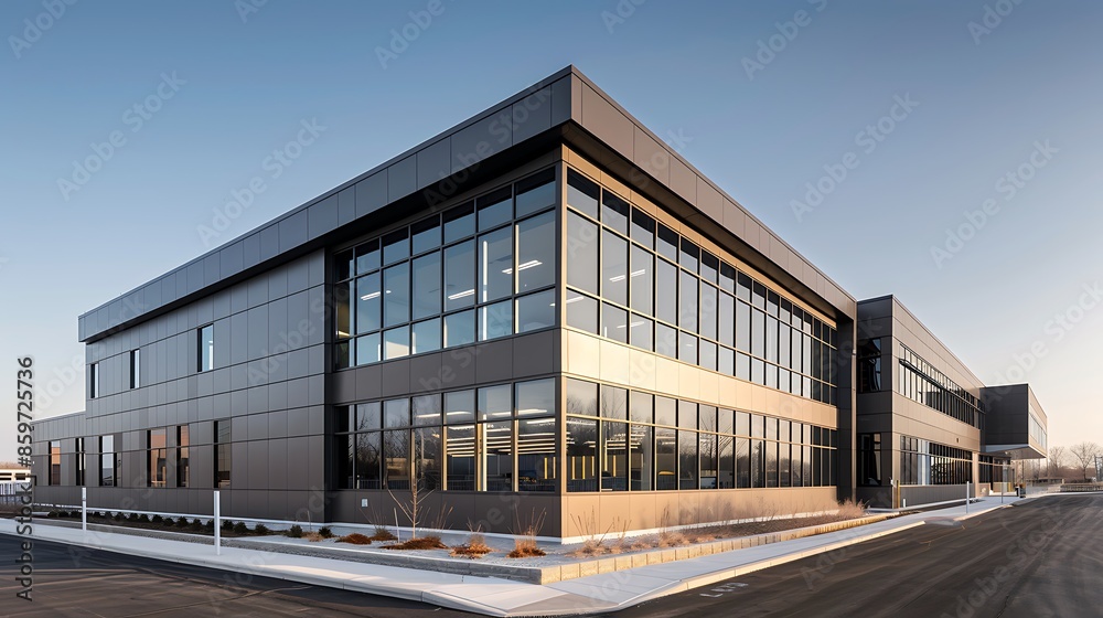energy-efficient office building using fiber cement siding in a staggered pattern to enhance its modern aesthetic under a clear sky energy-efficient office building using fiber cement siding in a staggered pattern to enhance its modern aesthetic under a clear sky