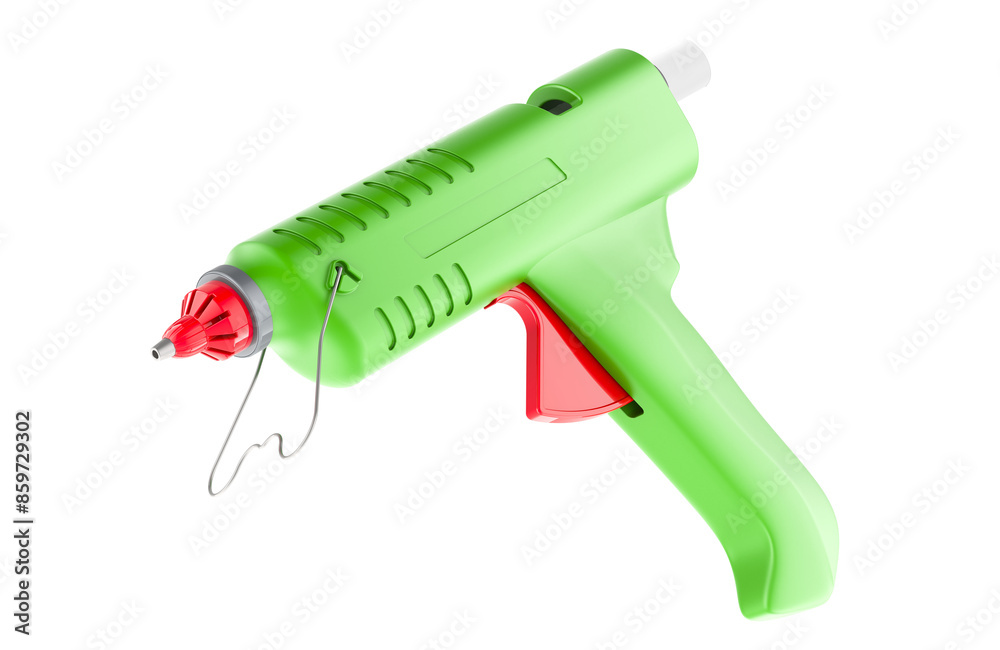 Green Hot Glue Gun, 3D rendering isolated on transparent background Green Hot Glue Gun, 3D rendering isolated on transparent background