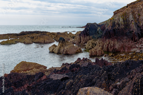 view of Atlantic ocean from rocky cliffs of Ballycotton, Cork Ireland