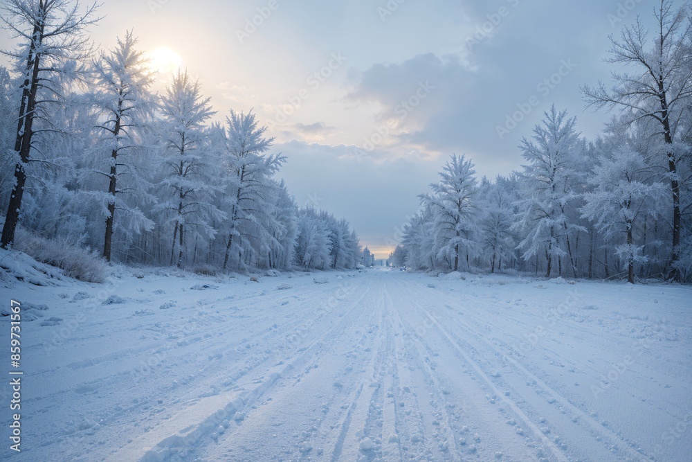 Obraz premium Ice storm freezing everything in its path